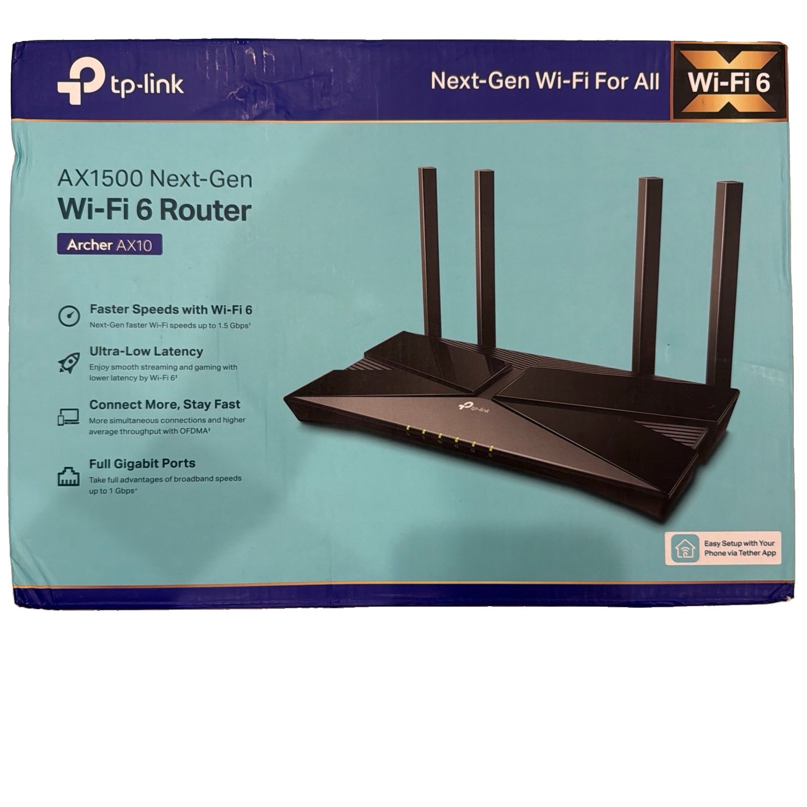 TP-Link AX1500 Archer AX10 Smart WiFi 6 Router Dual-Band Gigabit- New In Box