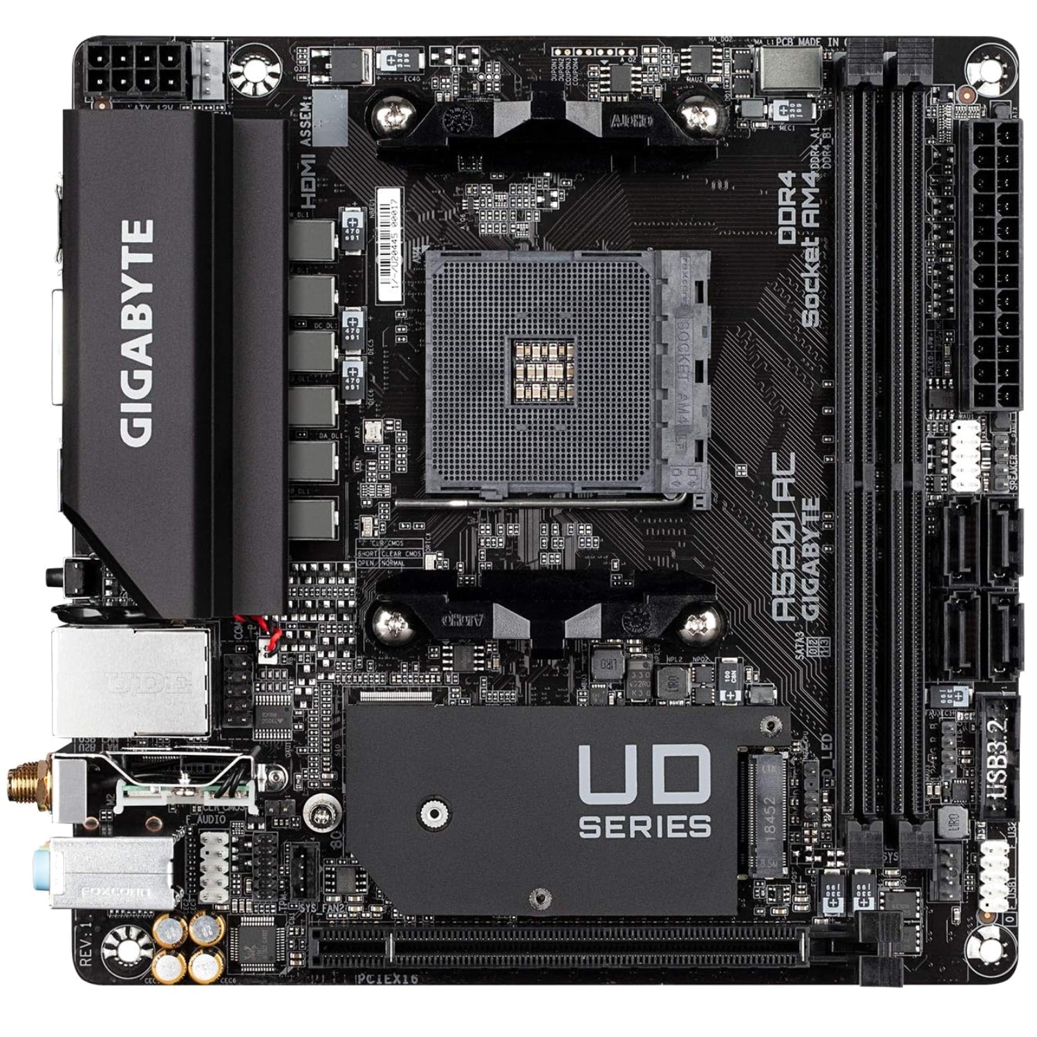 AMD Ryzen AM4 Mini-ITX, Intel WiFi+Bluetooth Motherboard-```