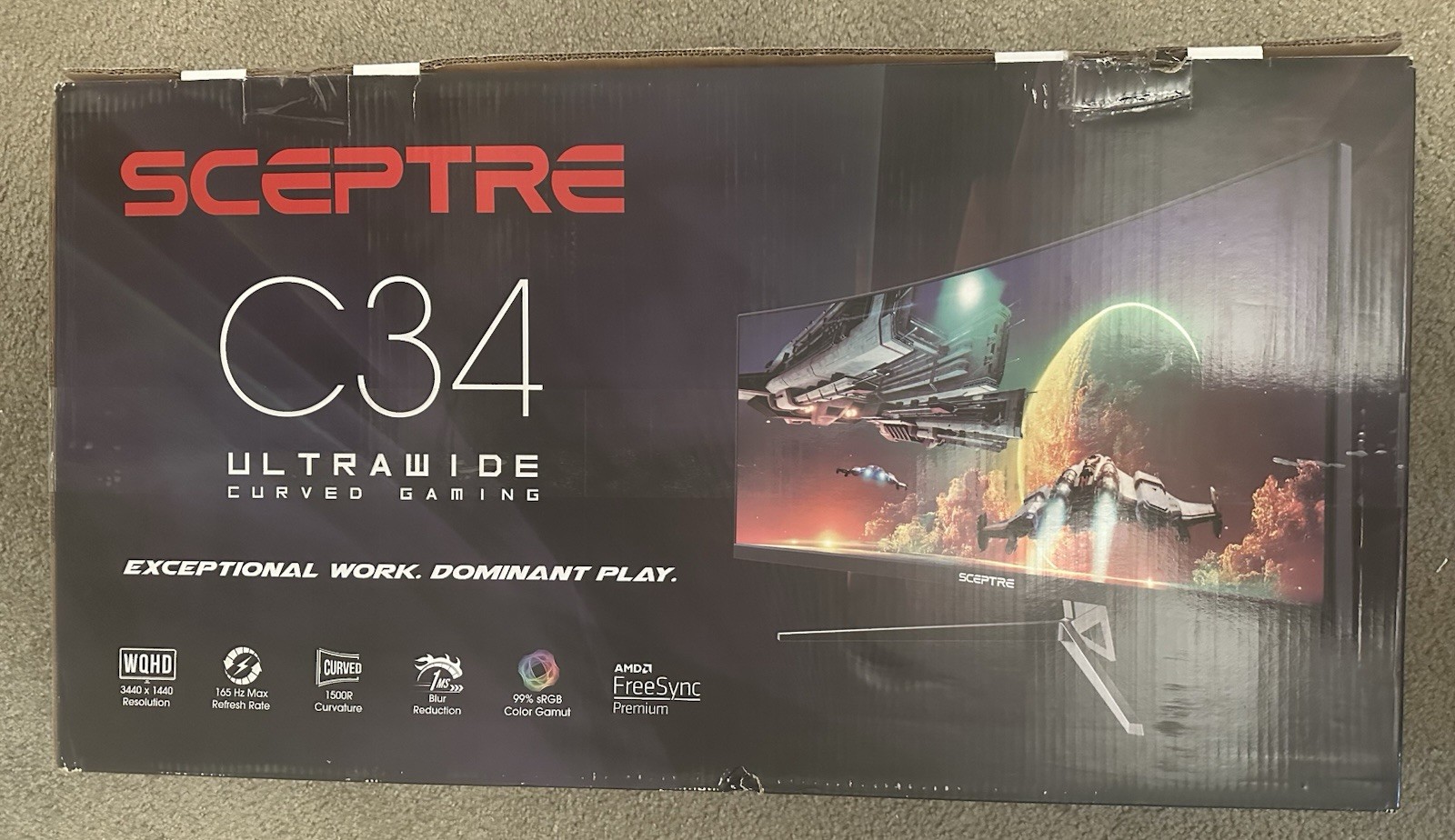Sceptre 34-Inch Curved Ultrawide WQHD Monitor 3440 X 1440 R1500 C345B-QUT168
