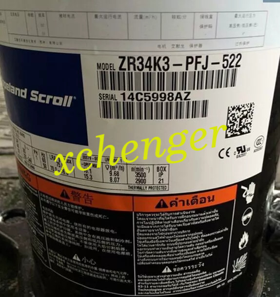 1PCS Copeland ZR34K3‑PFJ‑522 compressor new via FedEx or DHL