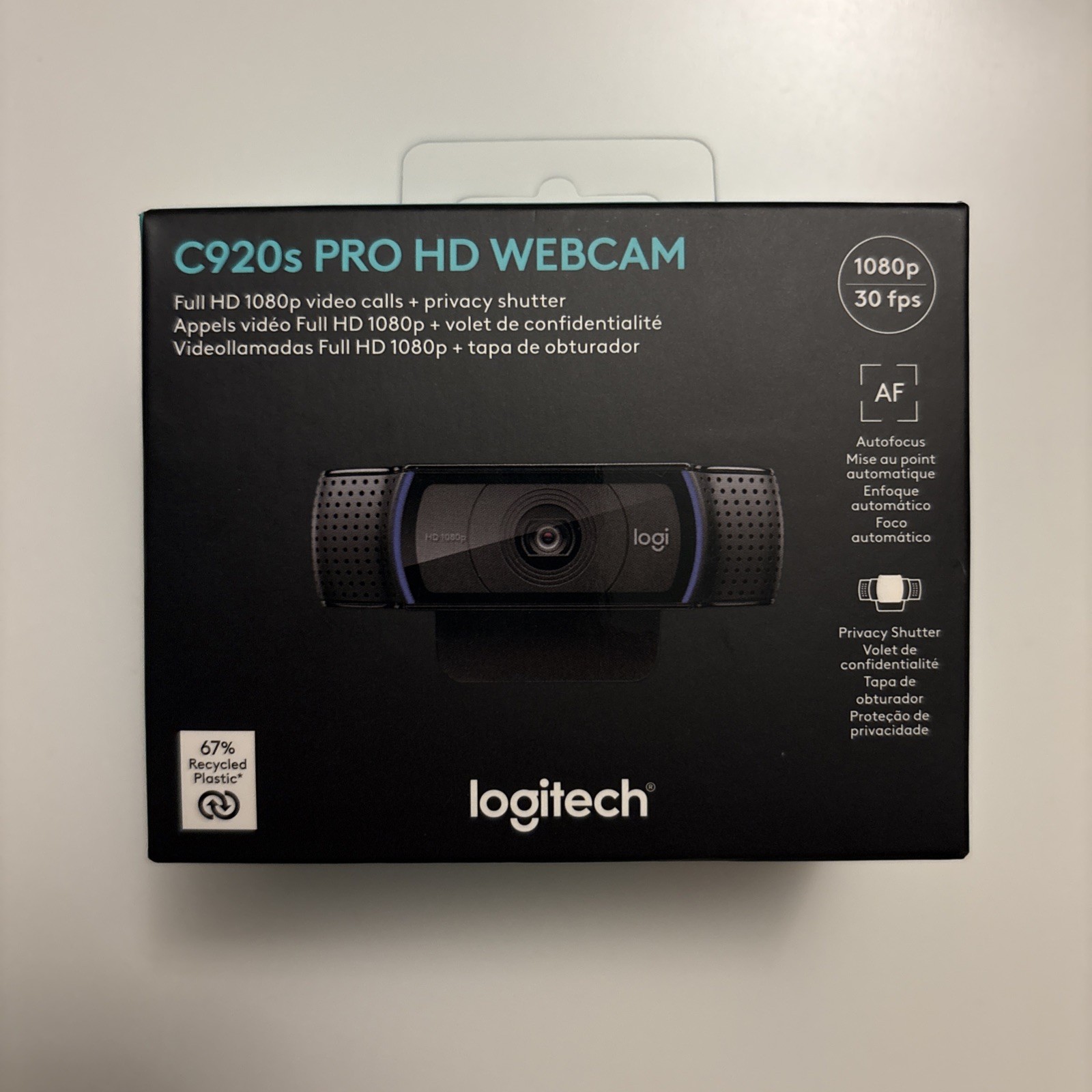 New Sealed Logitech C920s Pro HD 1080P Webcam With Duel Stereo Microphone