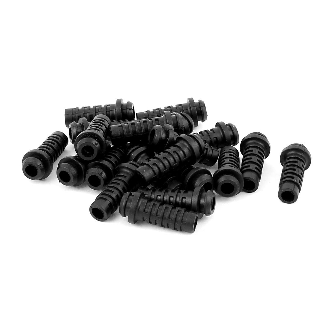 Rubber Strain Relief Cord Boot Protector Cable Sleeve 20pcs Black 27mm