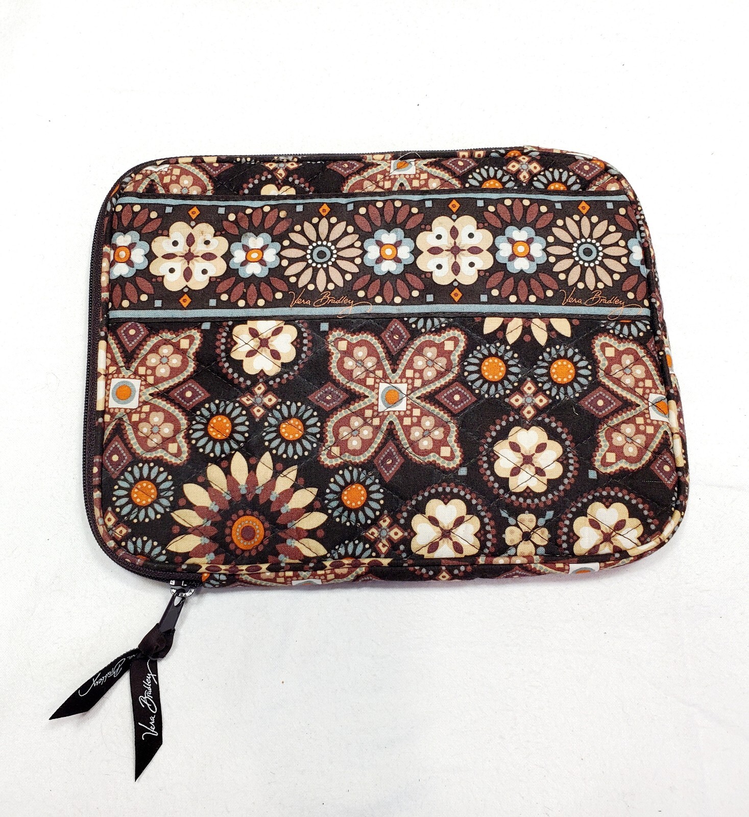 VERA BRADLEY E-Reader Kindle Tablet Sleeve in Canyon Floral Brown Retired Print 
