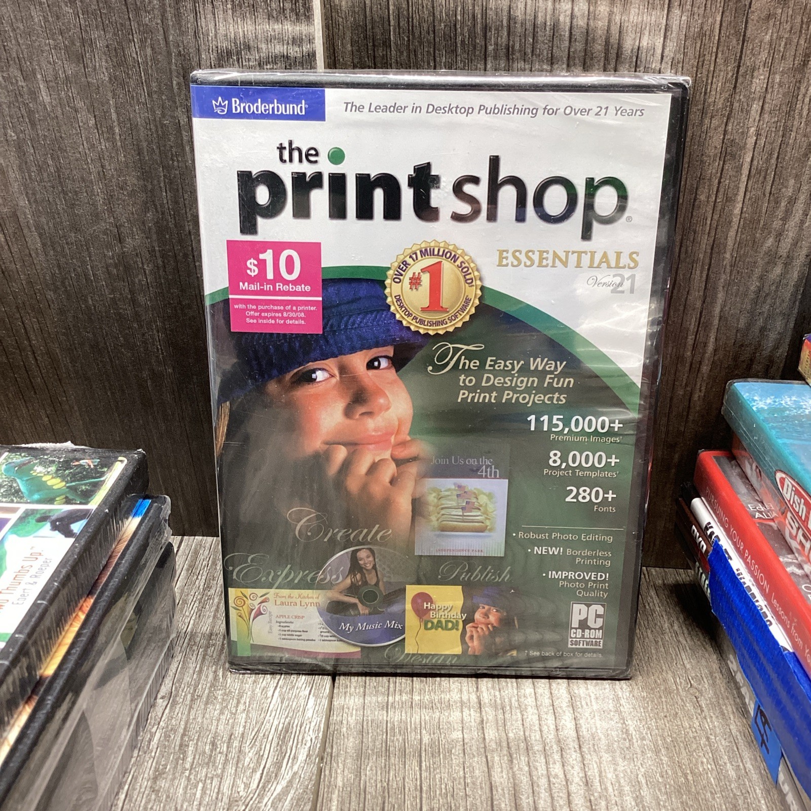 Sealed Broderbund The Printshop Essentials Version 21 Software  P/N: 11901-WRP