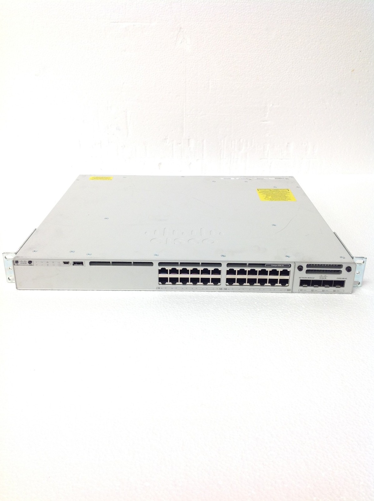 Cisco Catalyst 9300 C9300-24T-A Network Switch w/ C9300-NM-4G, Rack Ears, No PSU