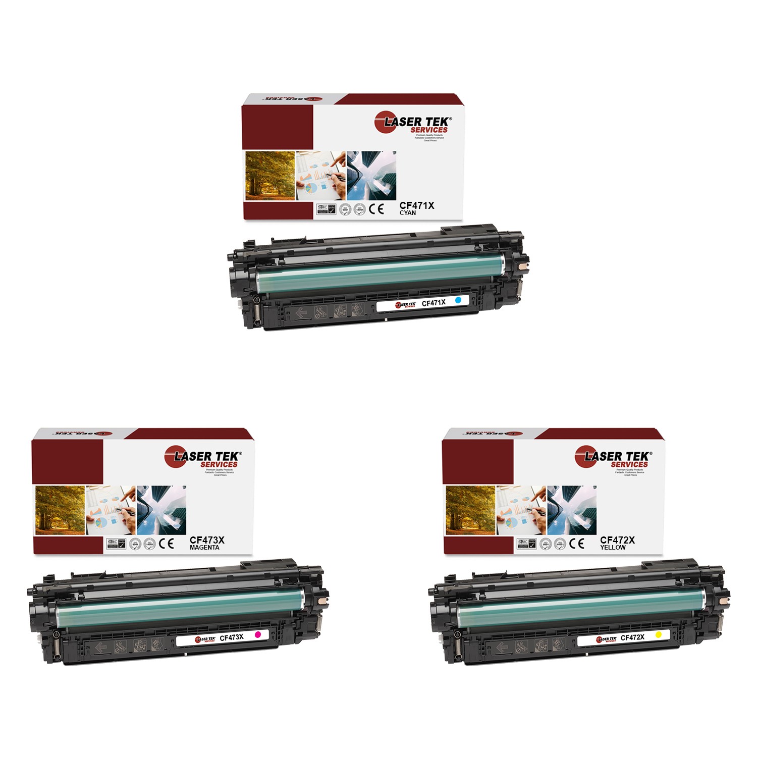 3Pk LTS 657X CMY HY Compatible for HP LaserJet M681 M682 Toner Cartridge