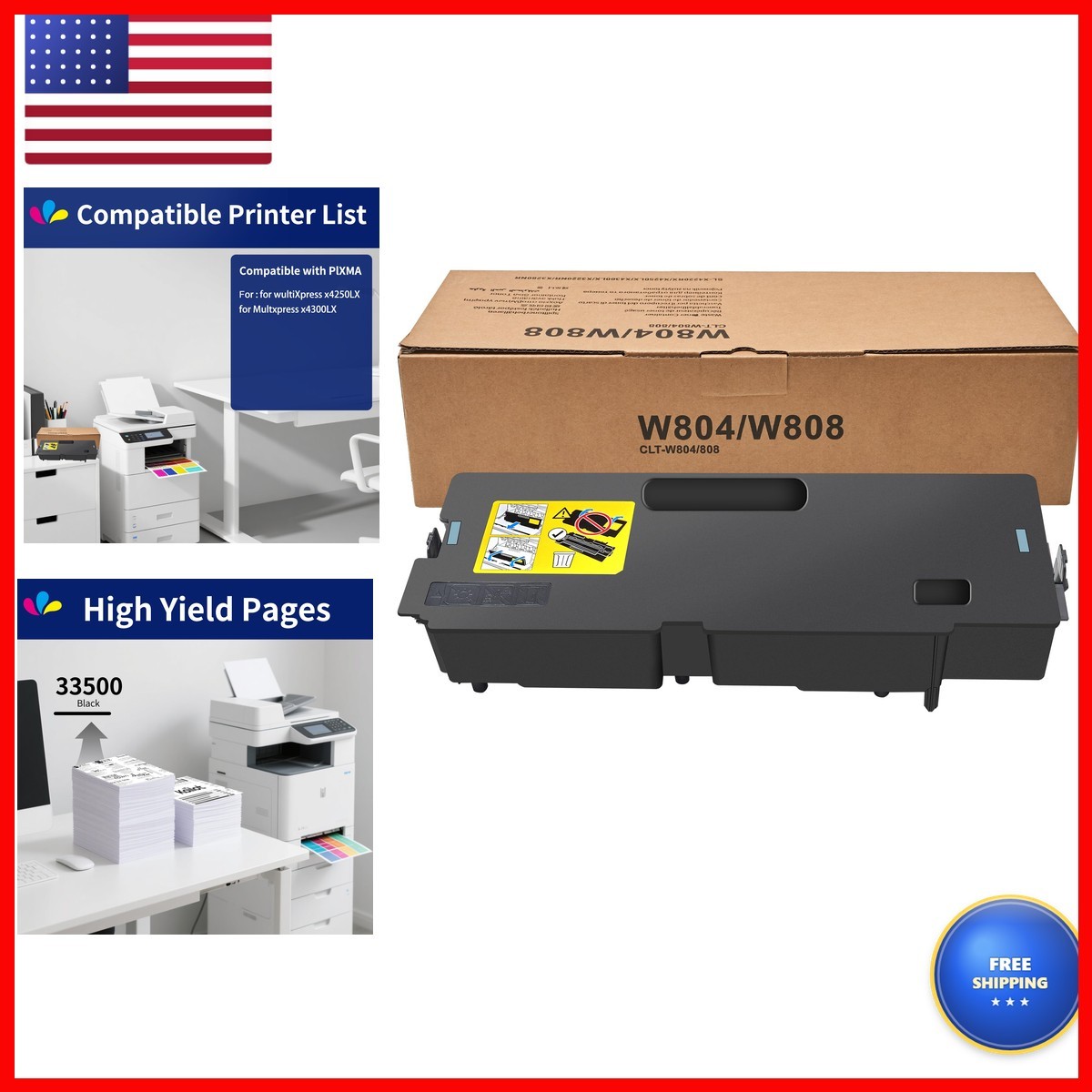 Kailot CLT-W808 Waste Toner Container for Dell E77822 E77825 E77830 X4250LX