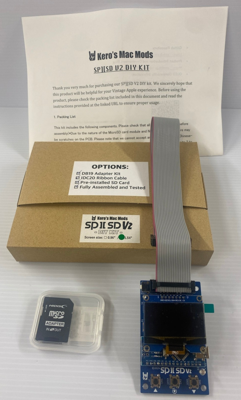 Kero's Mac Mods SPIISD V2 Apple II SD Floppy Emulator 1.54in OLED NEW