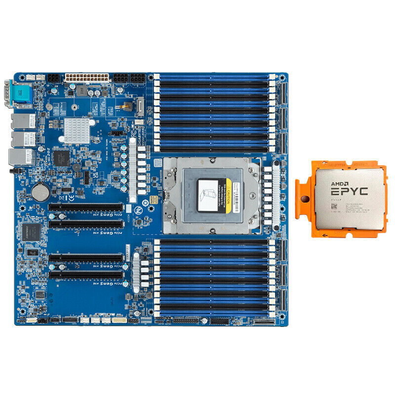 Gigabyte MZ33-AR0 Motherboard + AMD EPYC 9654P CPU fOR ddR5 RAMs-