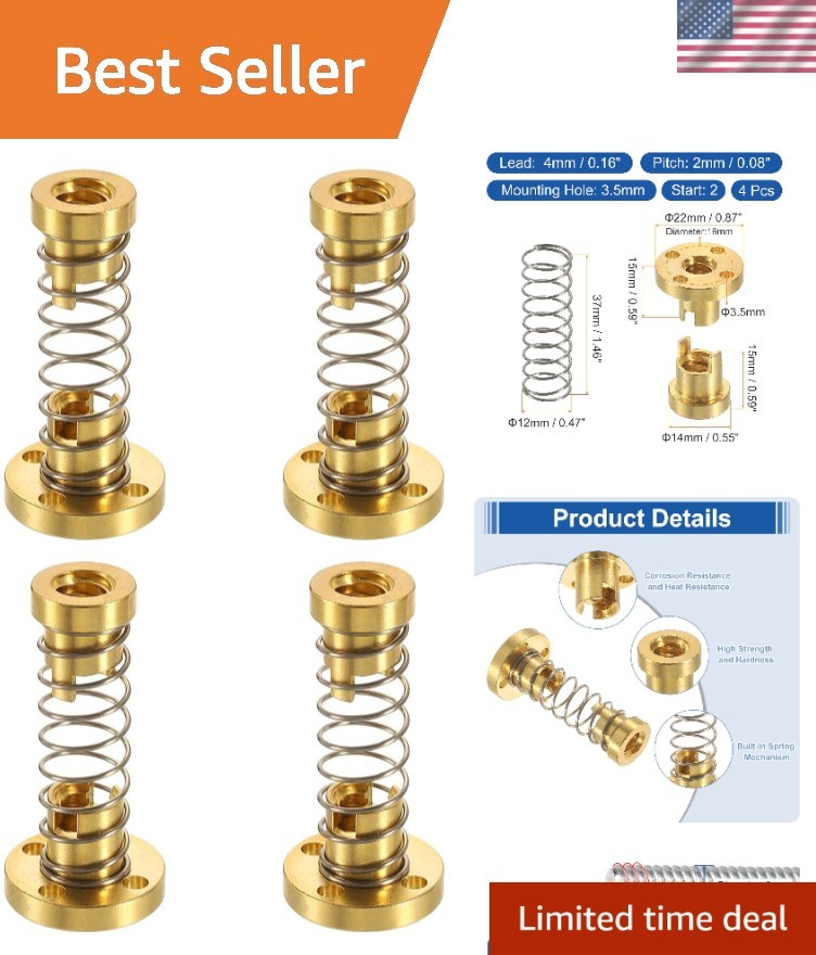 4 Pcs x4 T8 POM Anti Backlash Spring Loaded Nut