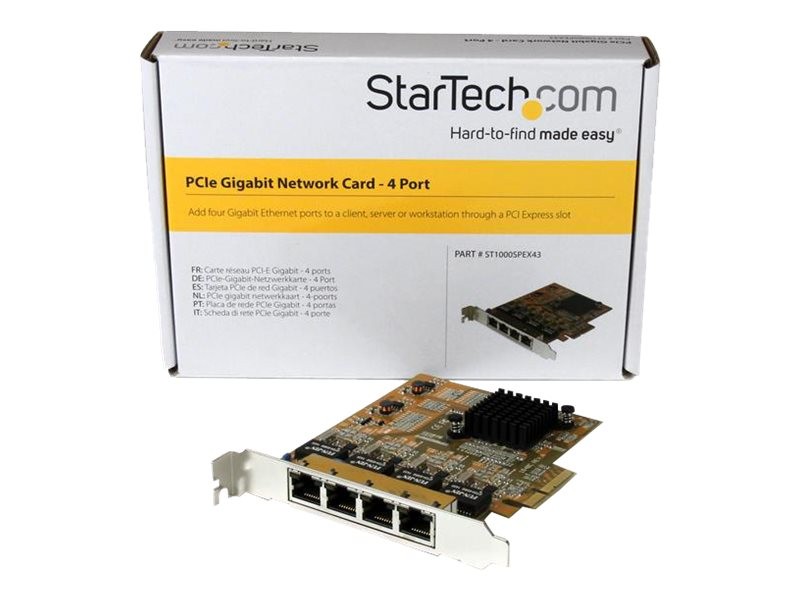 StarTechcom 4 Port PCIe Network Card Quad PCI Express GbE ST1000SPEX43