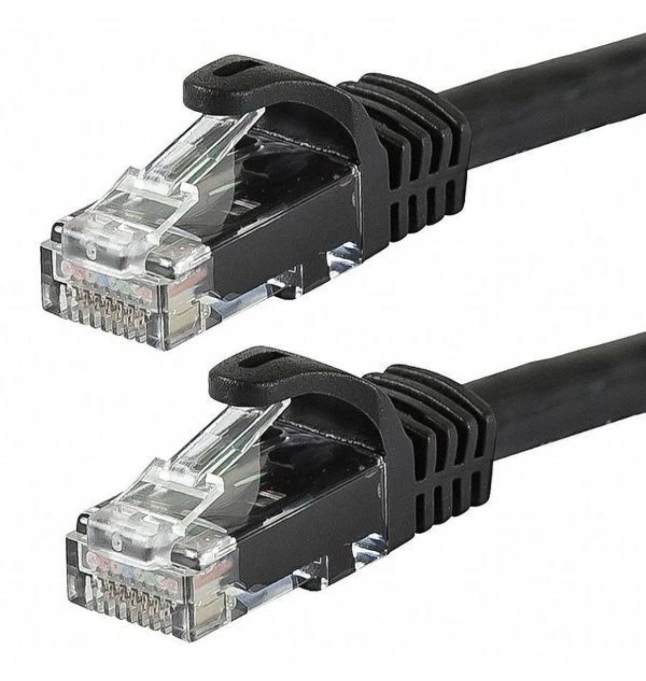 CAT5e 2ft Black Ethernet Patch Cable, RJ45 350 MHz UTP Stranded 24AWG (PK of 10)