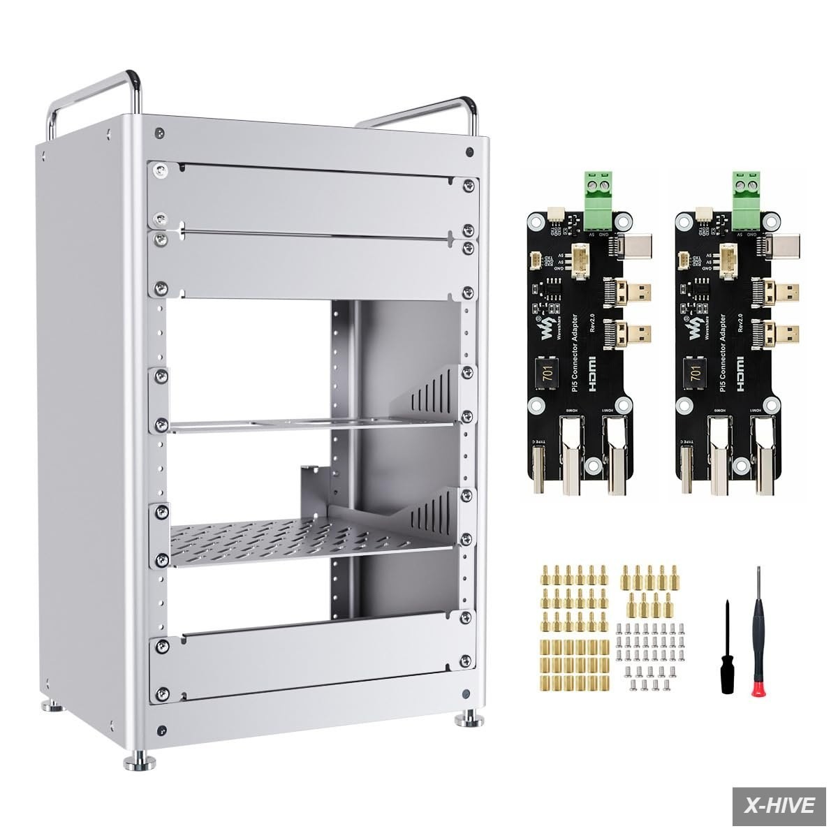 Homerack 8U Server Cabinet Basic Kit, 10Inch Desktop All Aluminum Alloy Rack, Hi