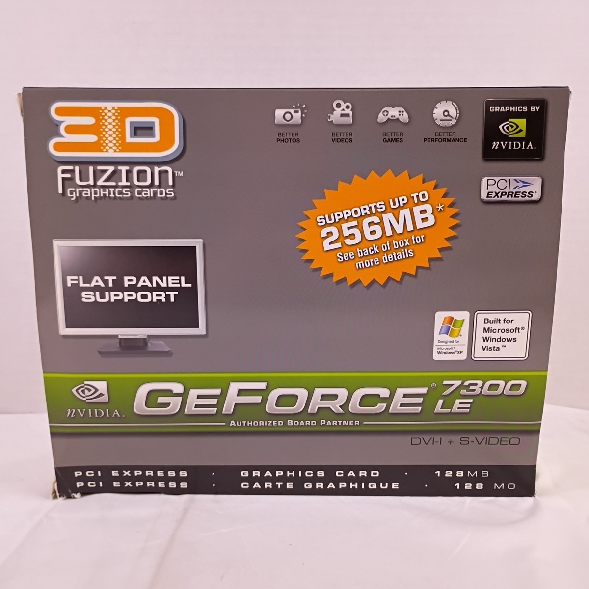 3D Fuzion Nvidia GeForce 7300LE PCI Express Graphics Card 128 MB Open Box