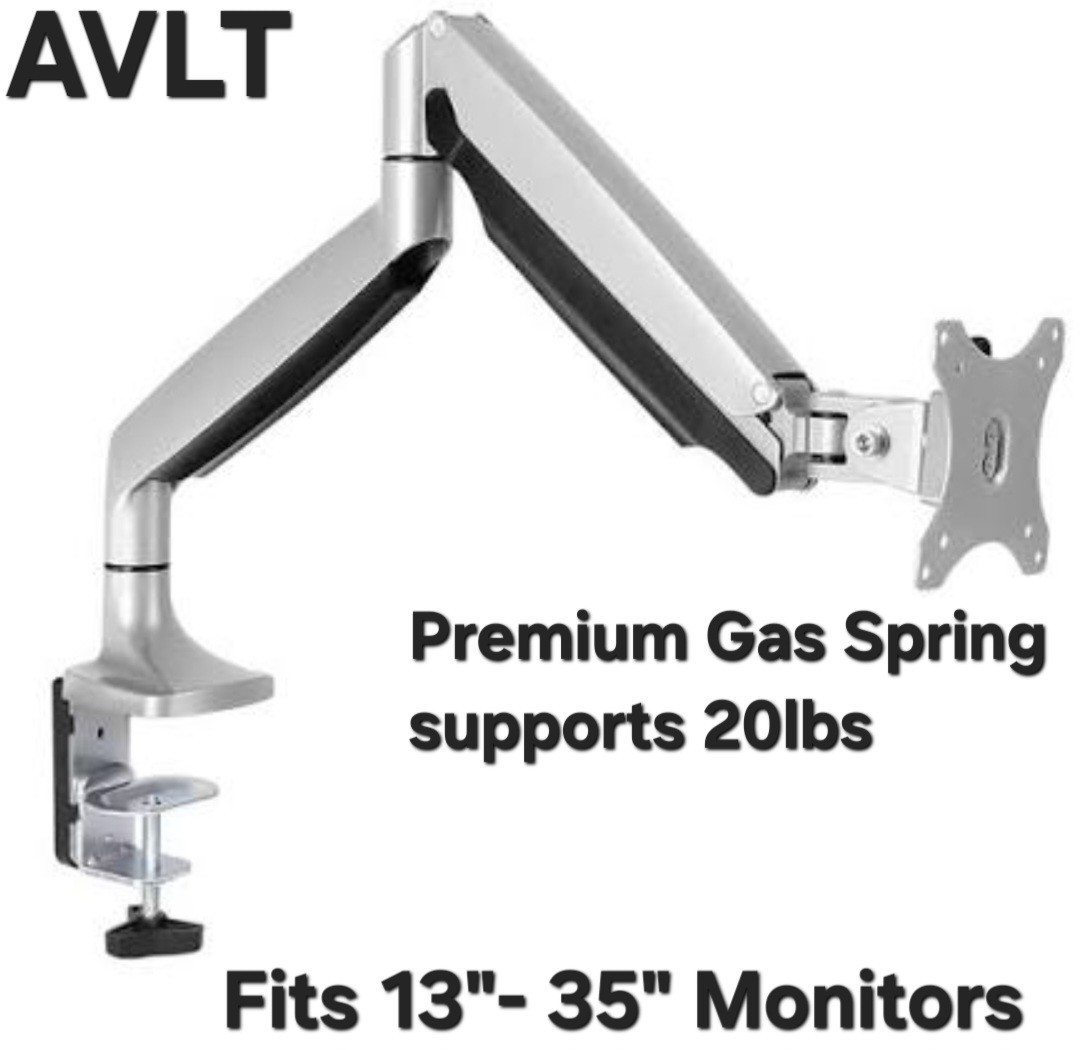 AVLT Single Monitor PC TV For Desk Mount Fits 13"-32" 20lbs Capacity AVLT-DM03-1