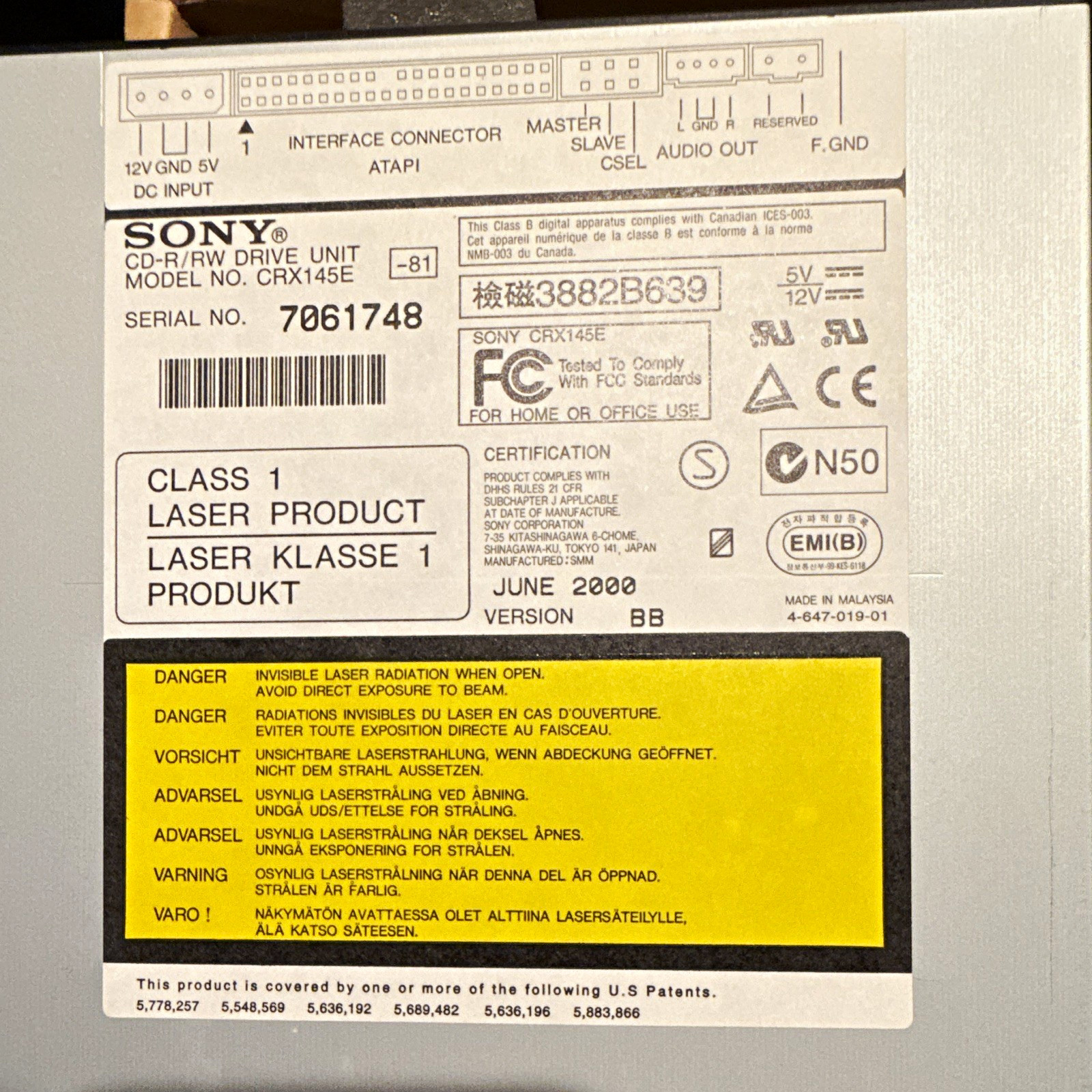 Sony SPRESSA Professional CRX145E Internal ATAPI CD-RW 10x/4x/32x Beige