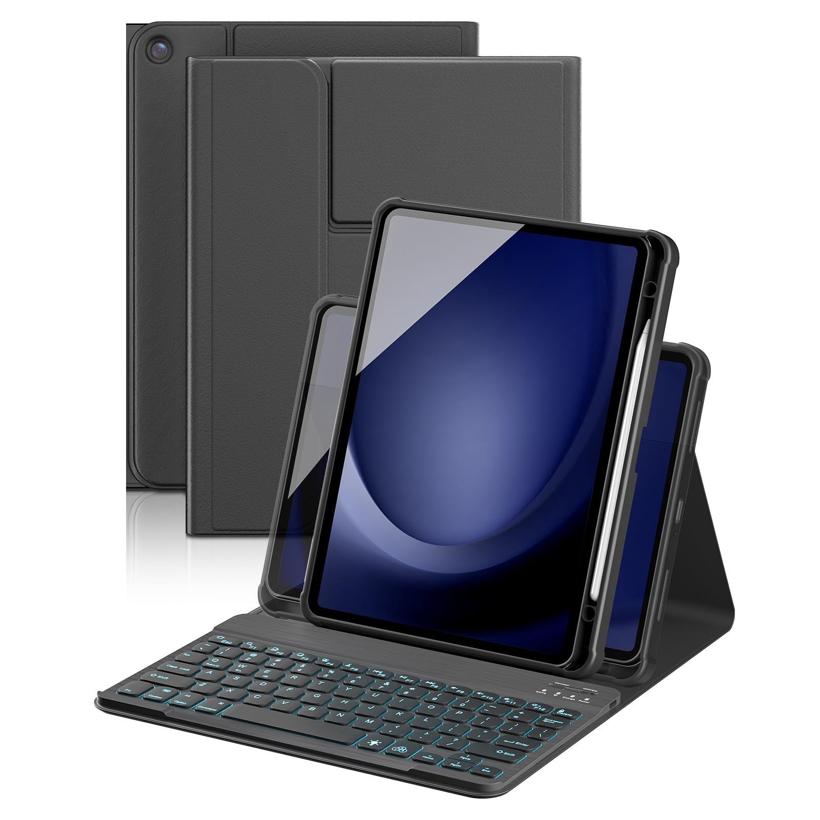for Galaxy Tab A11 Plus Case with Keyboard 11Inch & Galaxy Tab A9 Plus, 360 R...