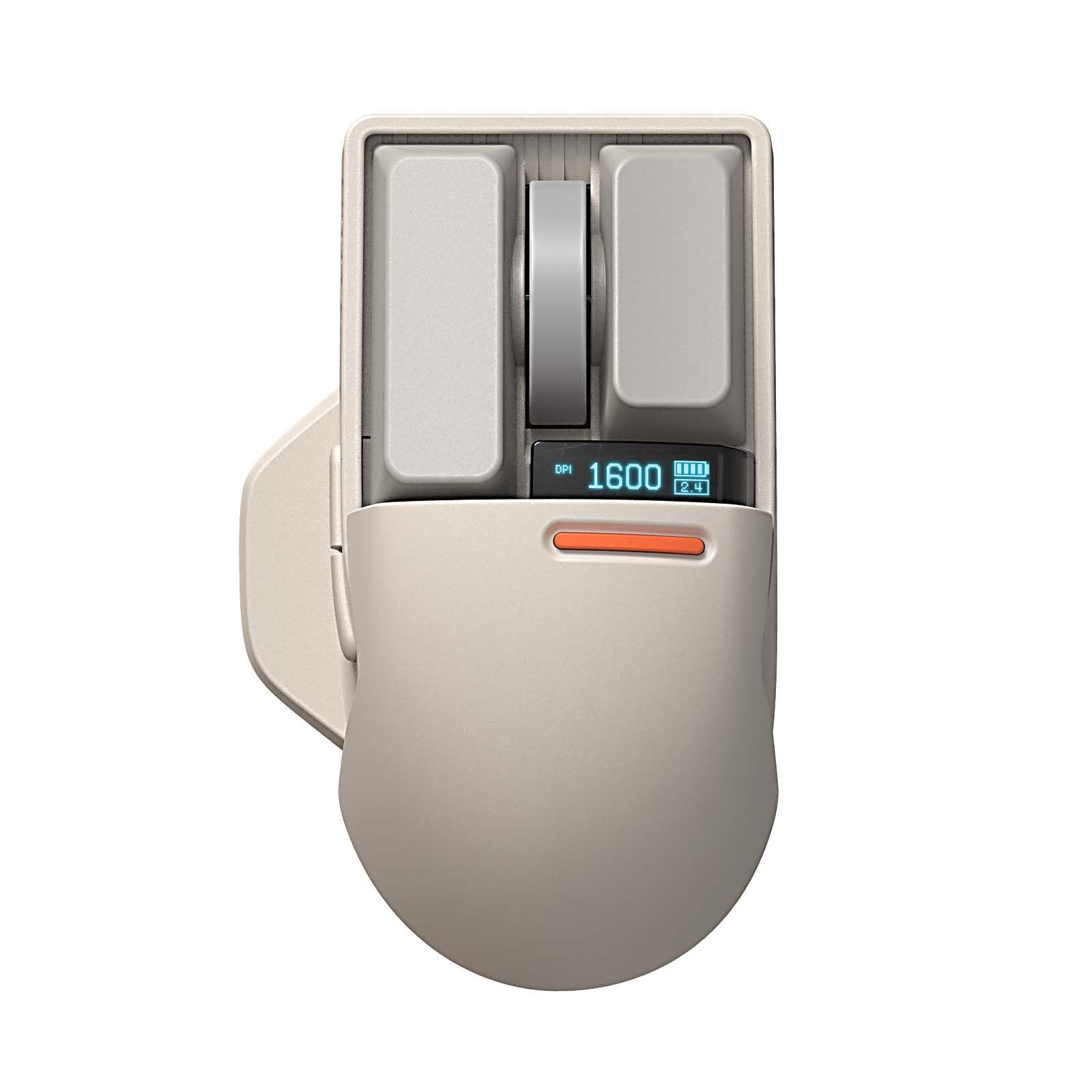 LOFREE Touch PBT Wireless Mouse with USB Receiver, Block Retro Grey 