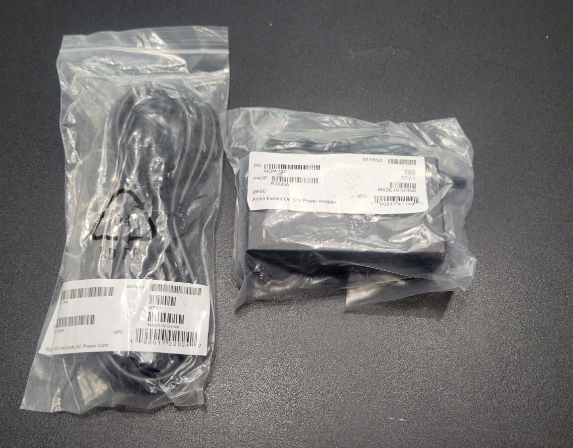HP R3X85A Aruba Instant On 12V Power Adapter w/ Power Cord - USA