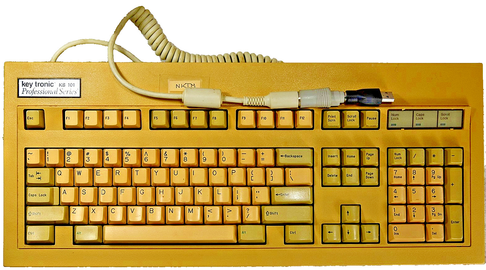 USB/PS2/PS USA Keytronic KB101 Pro quiet MECHANICAL keyboard, AT/XT, tested