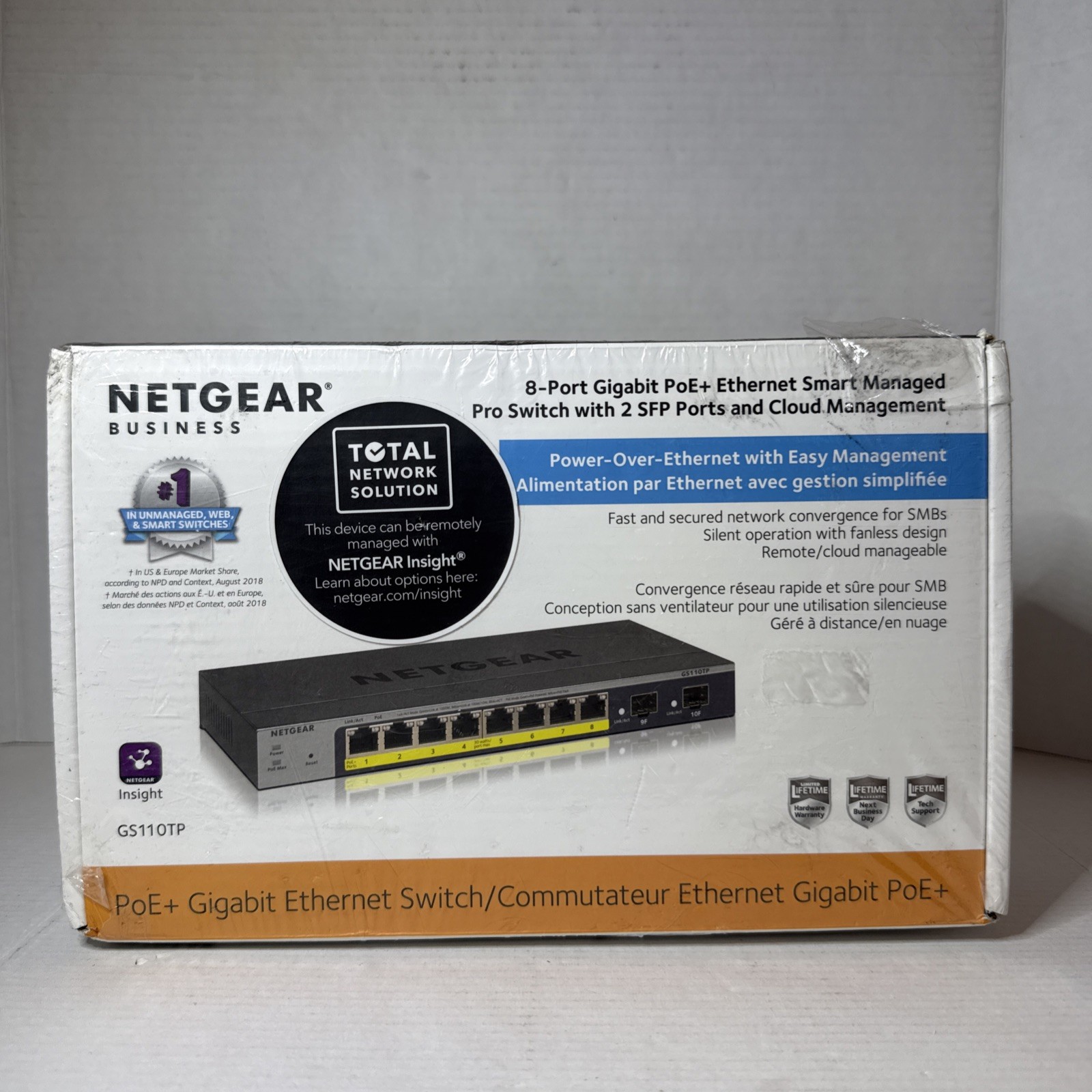 NETGEAR GS110TP 8-Port Gigabit PoE+ Smart Switch (GS110TP-300NAS) BNIB