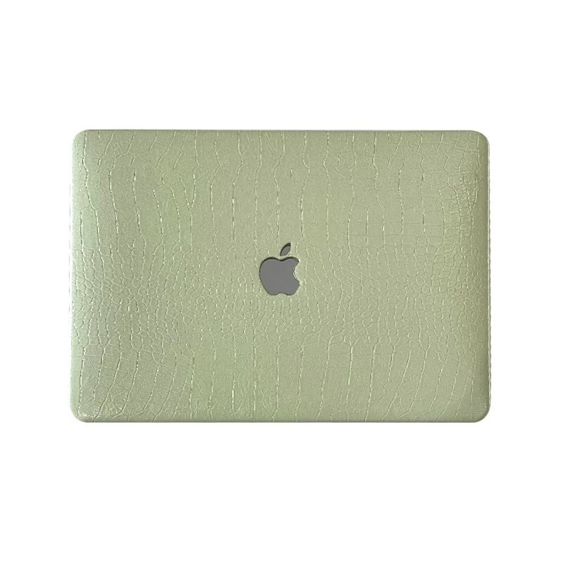 Avocado Green Crocodile PU Leather Shell Case Cover For MacBook Pro MacBook Air