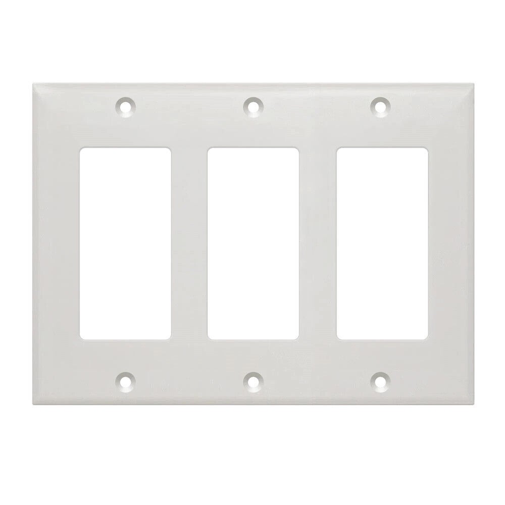 Wall Plate Light Switch Cover Triple 3 Gang Decorator Faceplate Frame White