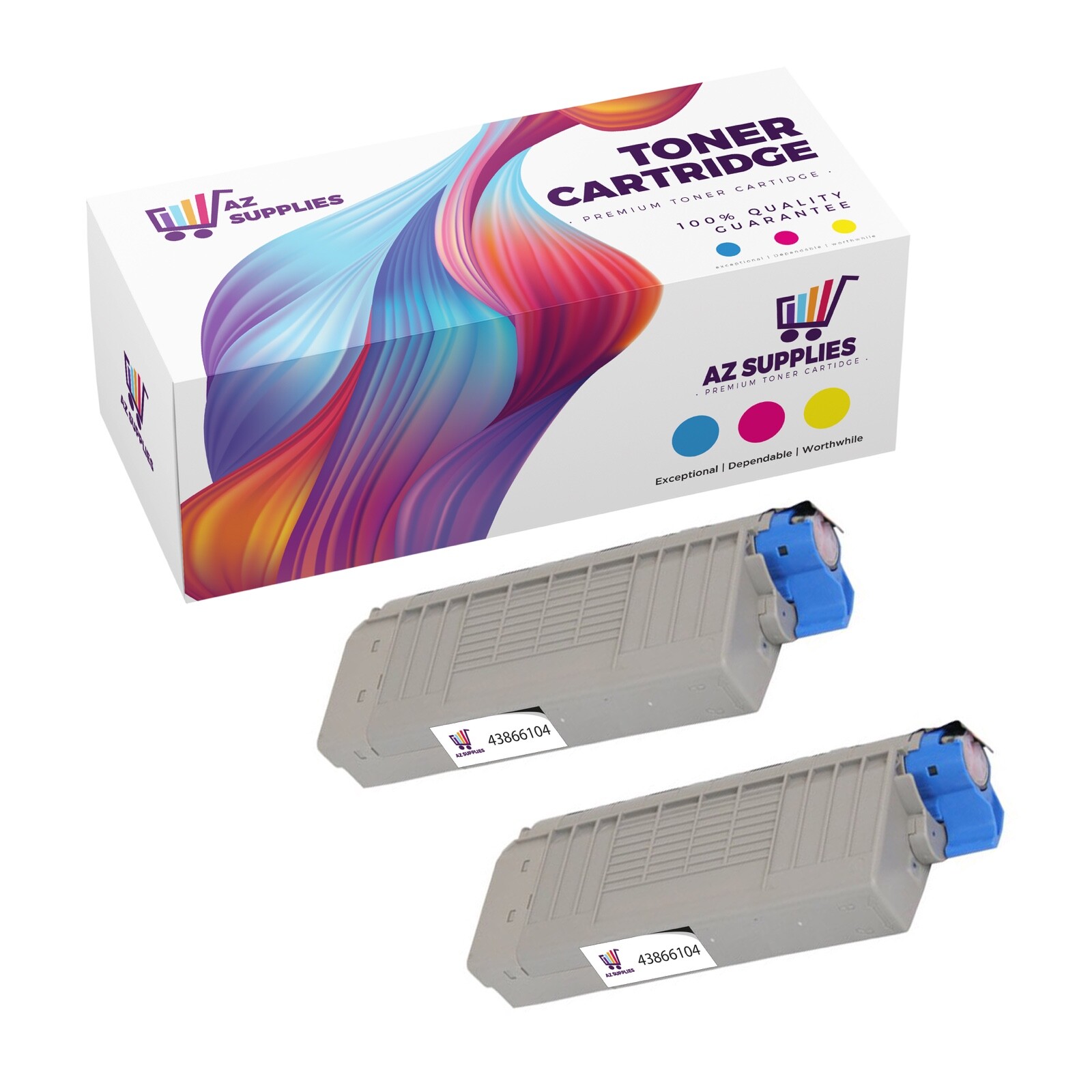 OKI Data Compatible Toner Cartridge for 43866104 C710DN C710DTN C710N Black 2 PK