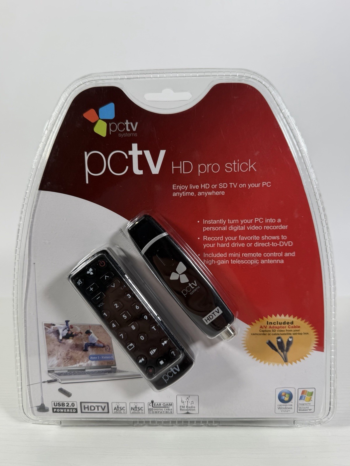 Pinnacle PCTV HD Pro Stick USB 2.0 HDTV Tuner w/ Remote & Antenna - NEW✅