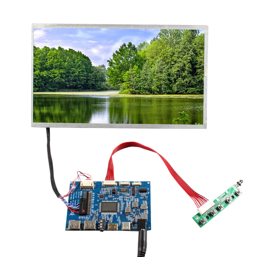 HD Type C USB C LCD Controller Board  With 10.1inch 1024X600 LCD Display