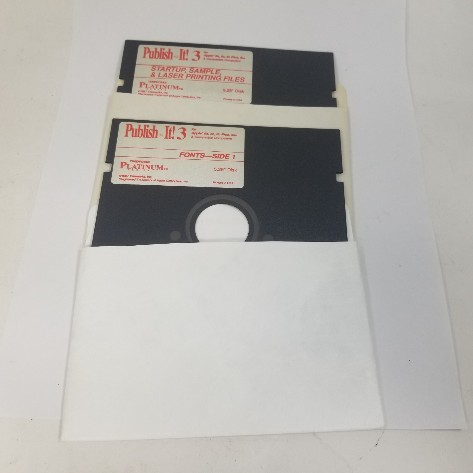 Apple II 1987 Publish It 3 by Timeworks - IIe IIc II+ IIgs Floppy Disks 5.25