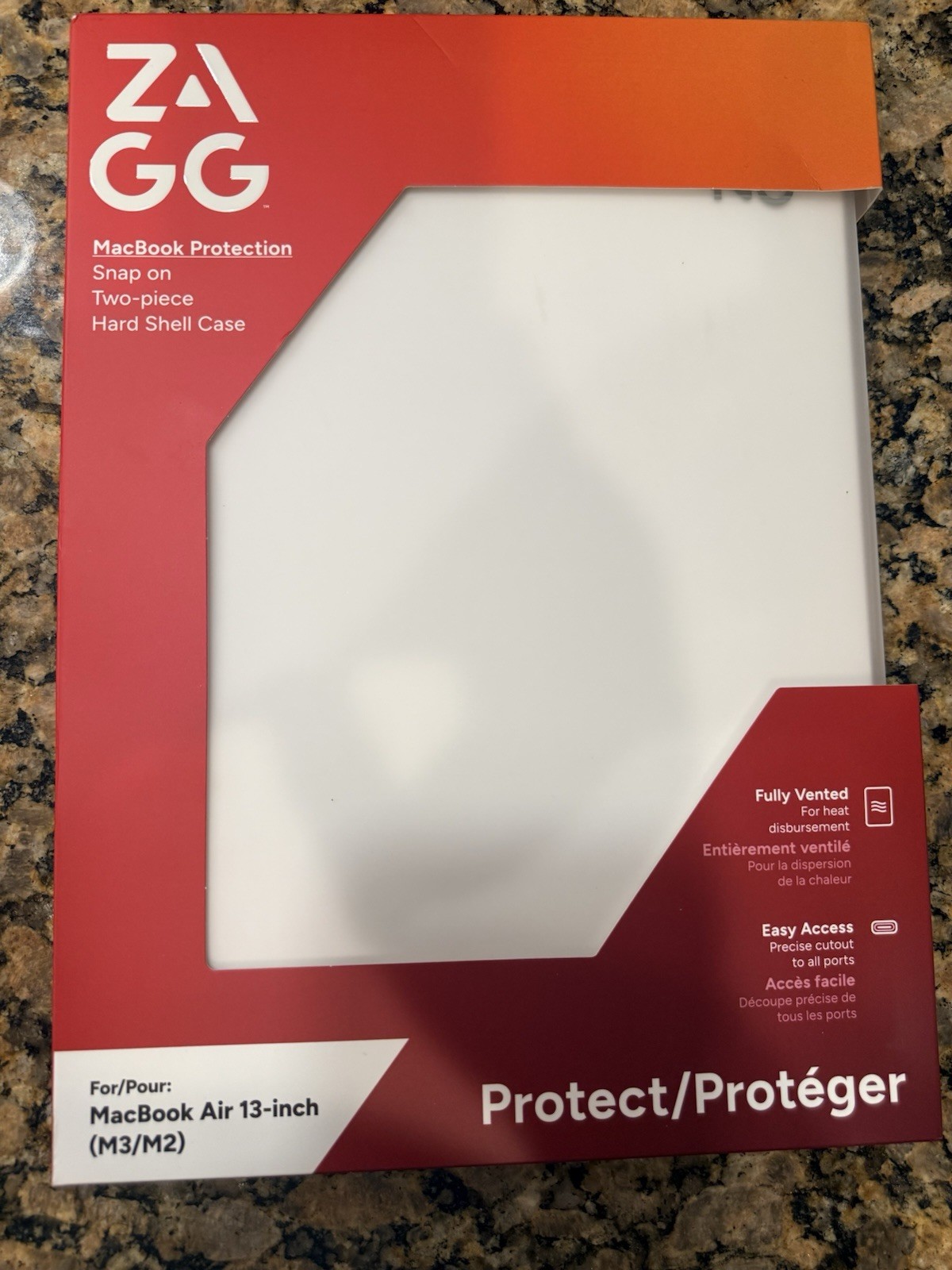 ZAGG MacBook Air 13 Inch Hard Shell Case M2 M3 Clear Glossy Snap On Cover