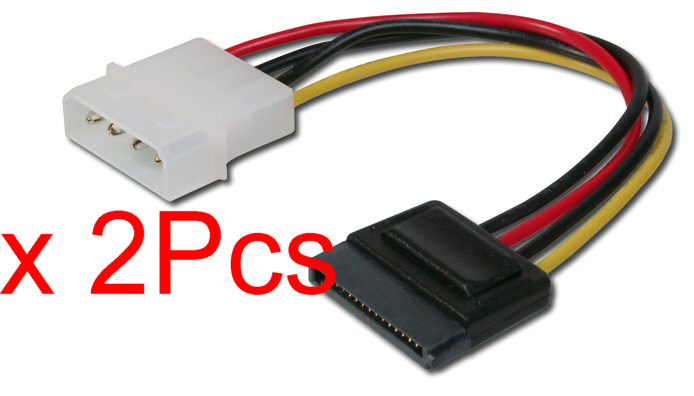 Molex to SATA Adaptor Cable Extension. 2Pieces