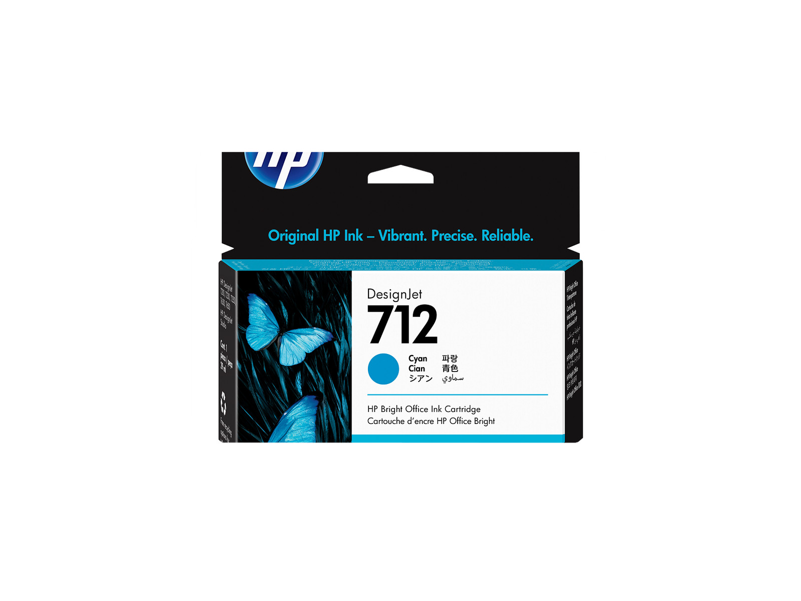 HP 712 29-ml Cyan DesignJet Ink Cartridge, 3ED67A