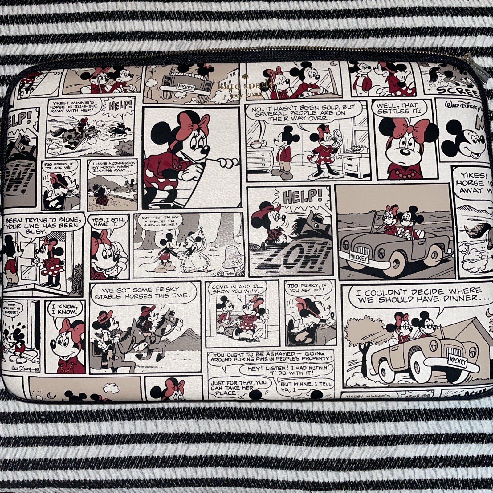 Disney x Kate Spade Minnie and Mickey Mouse Laptop Sleeve Multi NWT