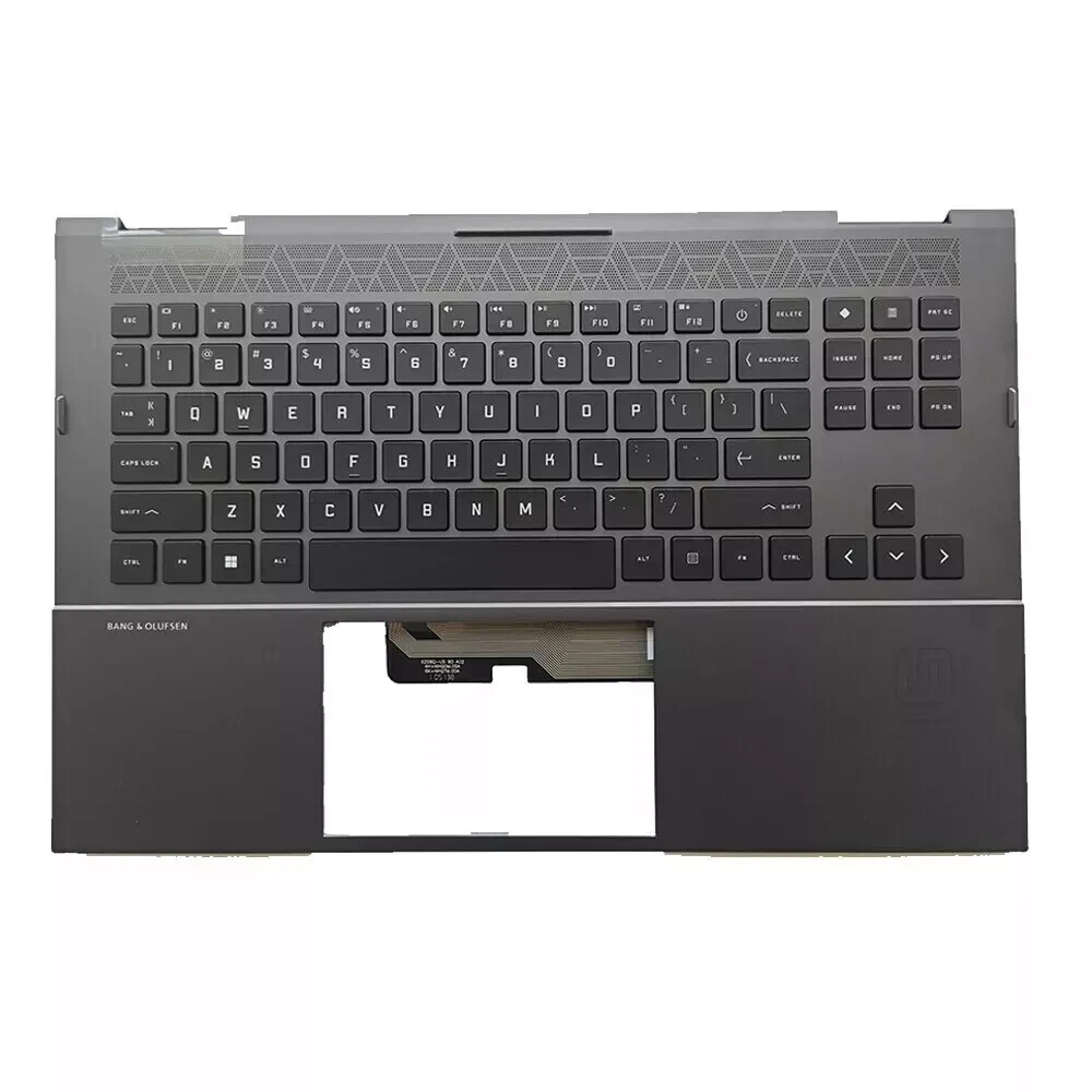 Black For HP OMEN 16-B TPN-Q265 Palmrest RGB Backlit US Keyboard Top Case