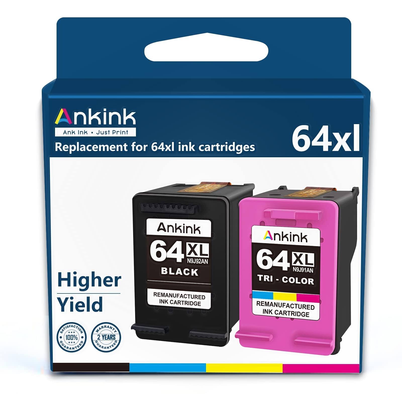 Ankink 64XL Black Color Combo Replacement for HP 64 XL Ink Cartridge HP64 Env...