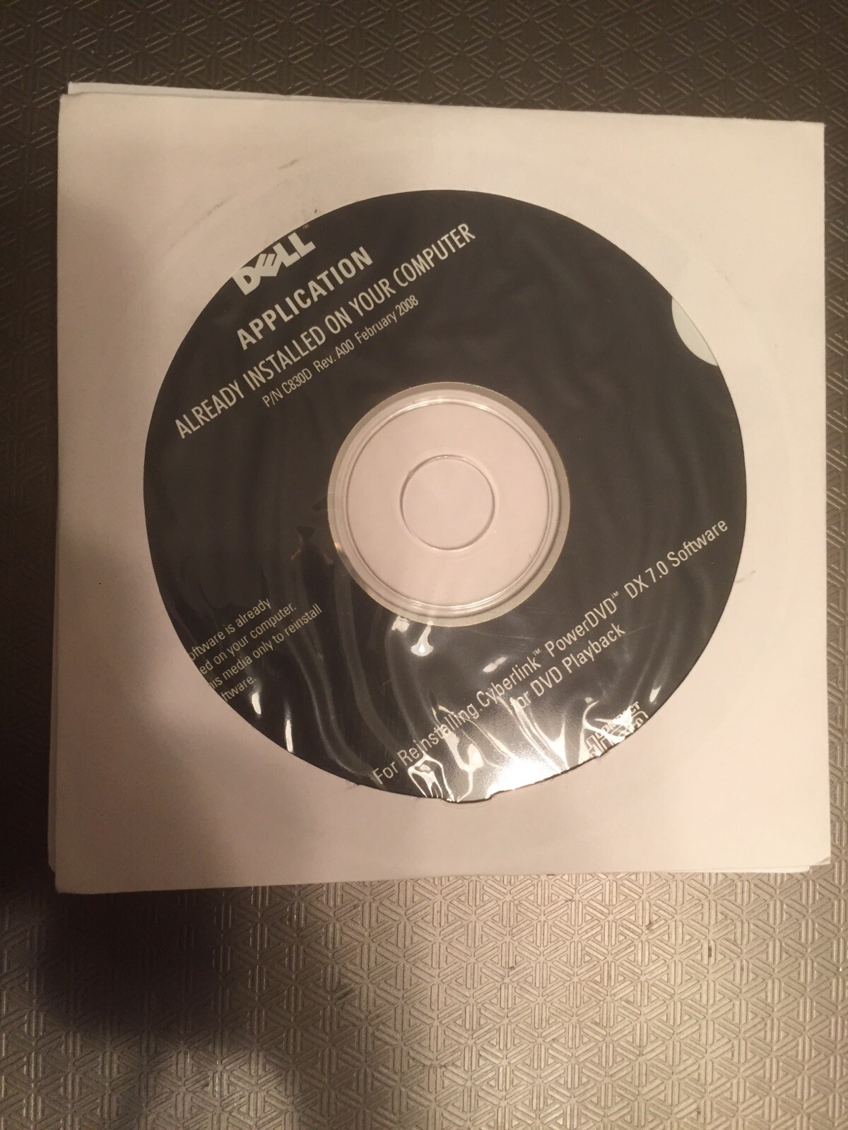 Reinstalling Cyberlink PowerDVD DX 7.0 Software For DVD Playback C830D, A00 2008