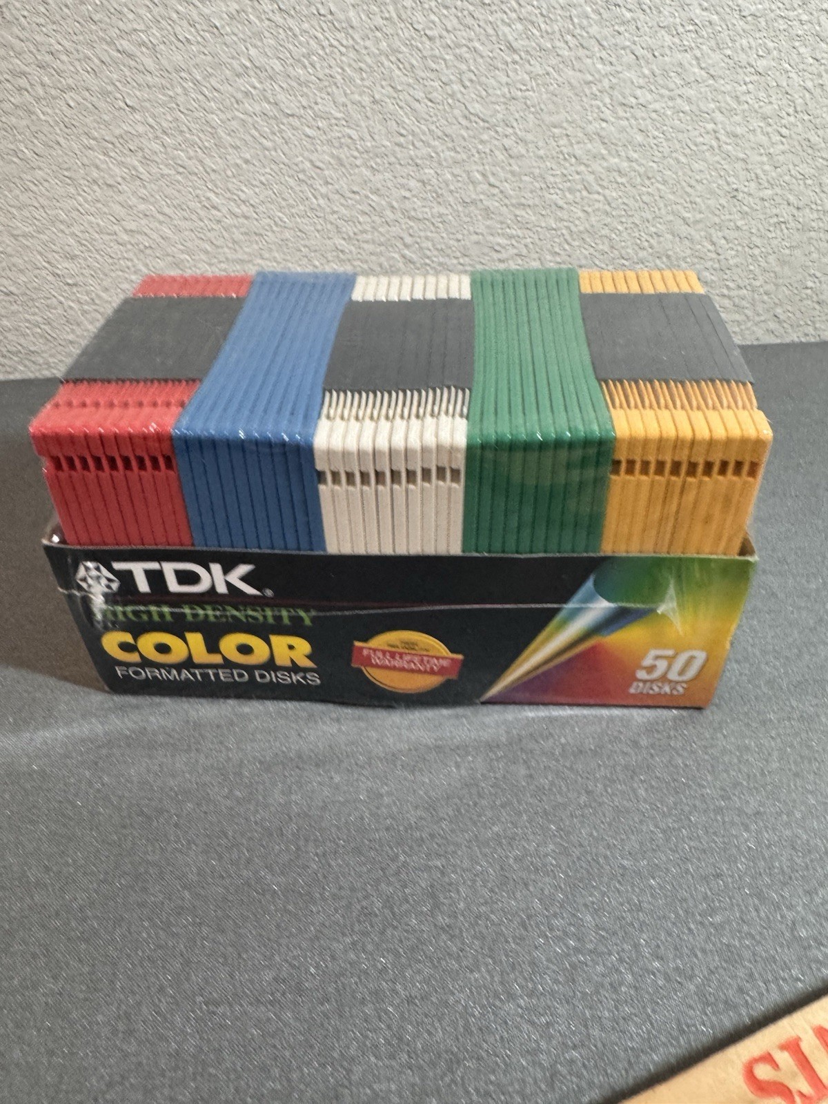 50 Pk TDK Color HIGH DENSITY FORMATTED FLOPPY DISKS partially sealed