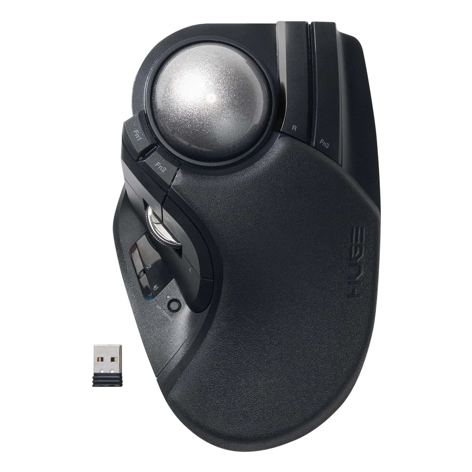 Elecom HUGE PLUS M-HT1MRBK Trackball Mouse 52mm Ball 10 Buttons Wireless BK JPN