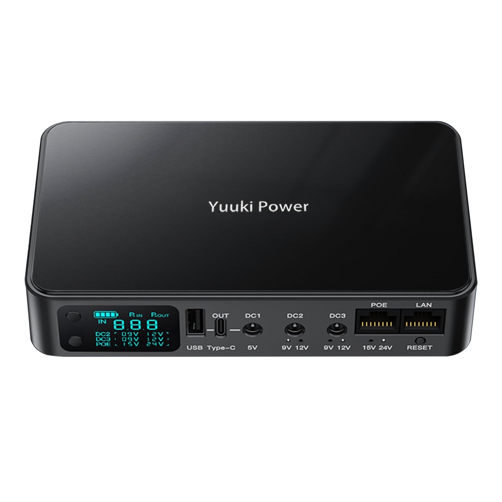 Compact Mini UPS Battery Backup for WiFi Router, 10400mAh, 5V/12V/9V Power Suppl