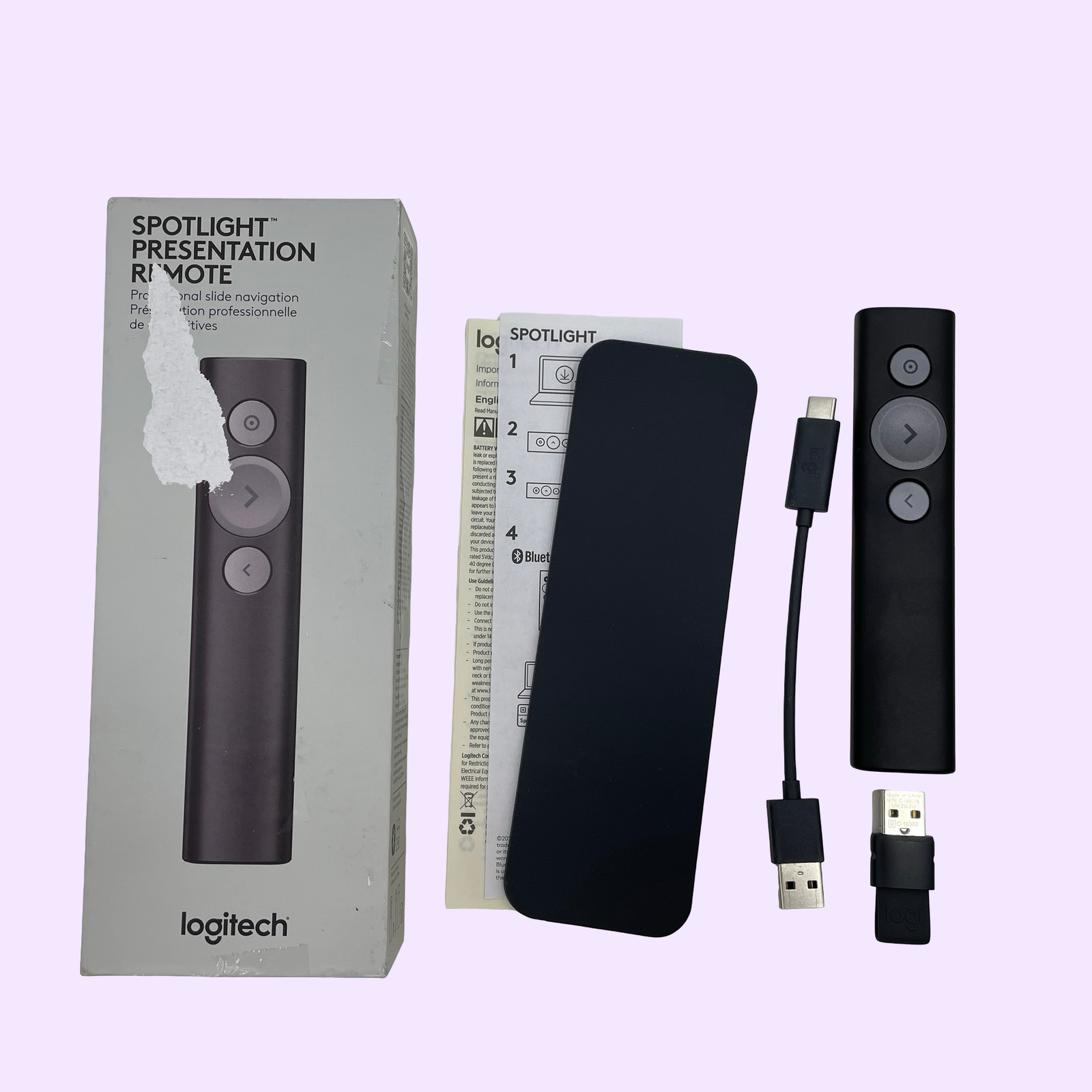Logitech Spotlight Presentation Remote Wireless Laser Pointer 30m Range #PF2756