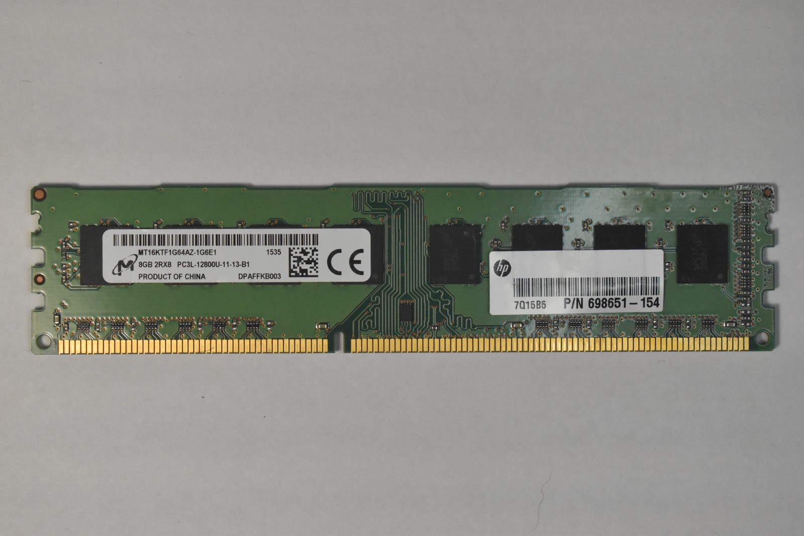 Micron Technology 8 GB DDR3-1600 Desktop UDIMM RAM Memory 16KTF1G64AZ-1G6E1