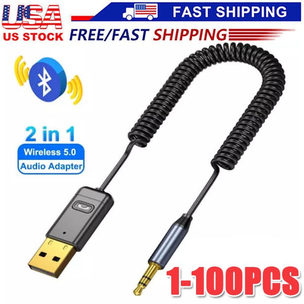 Wireless USB Bluetooth 5.0 Audio Transmitter Receiver Adapter For PC TV Car LOT