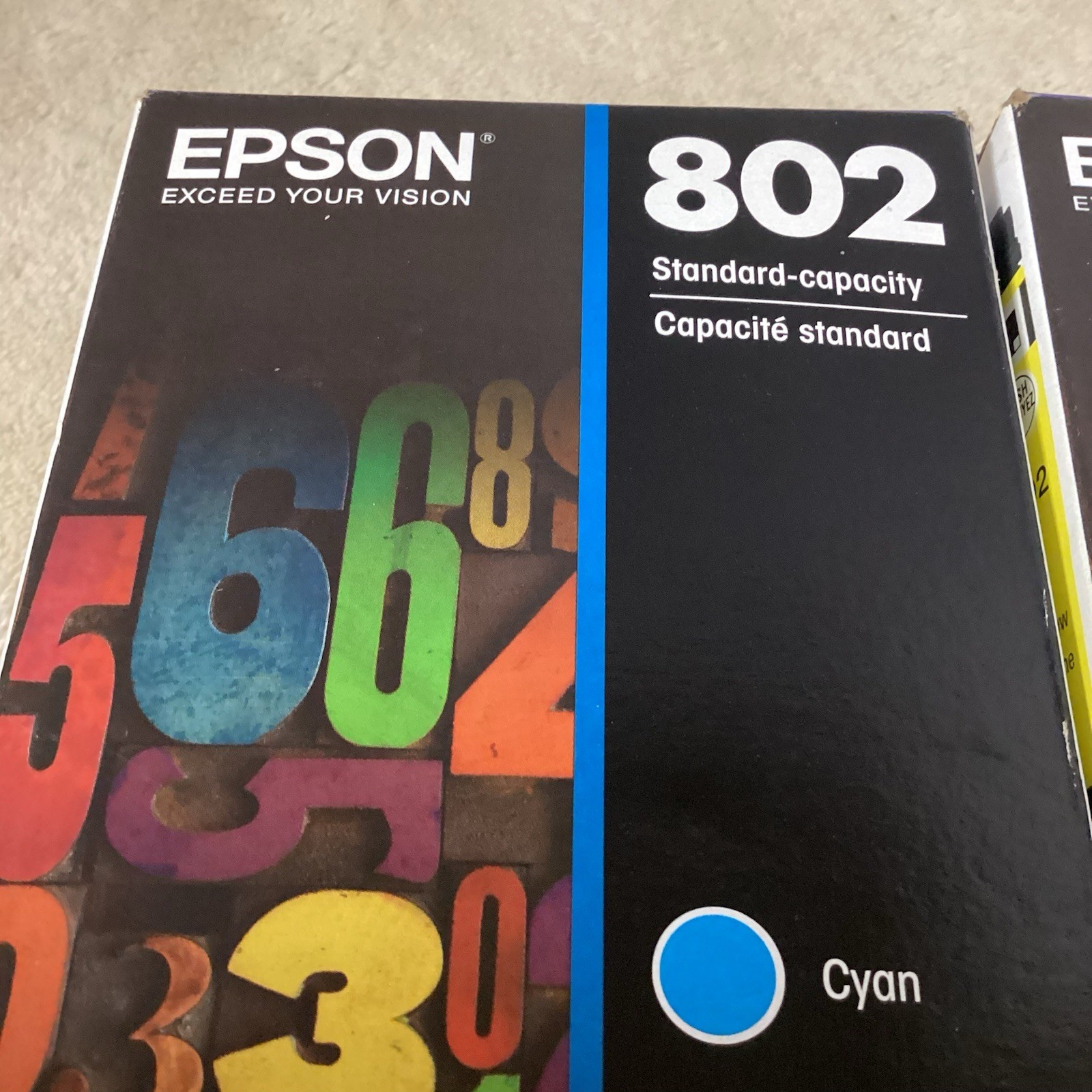 Epson 802 (T802520) Tri-Color Ink Cartridge (2) boxes READ