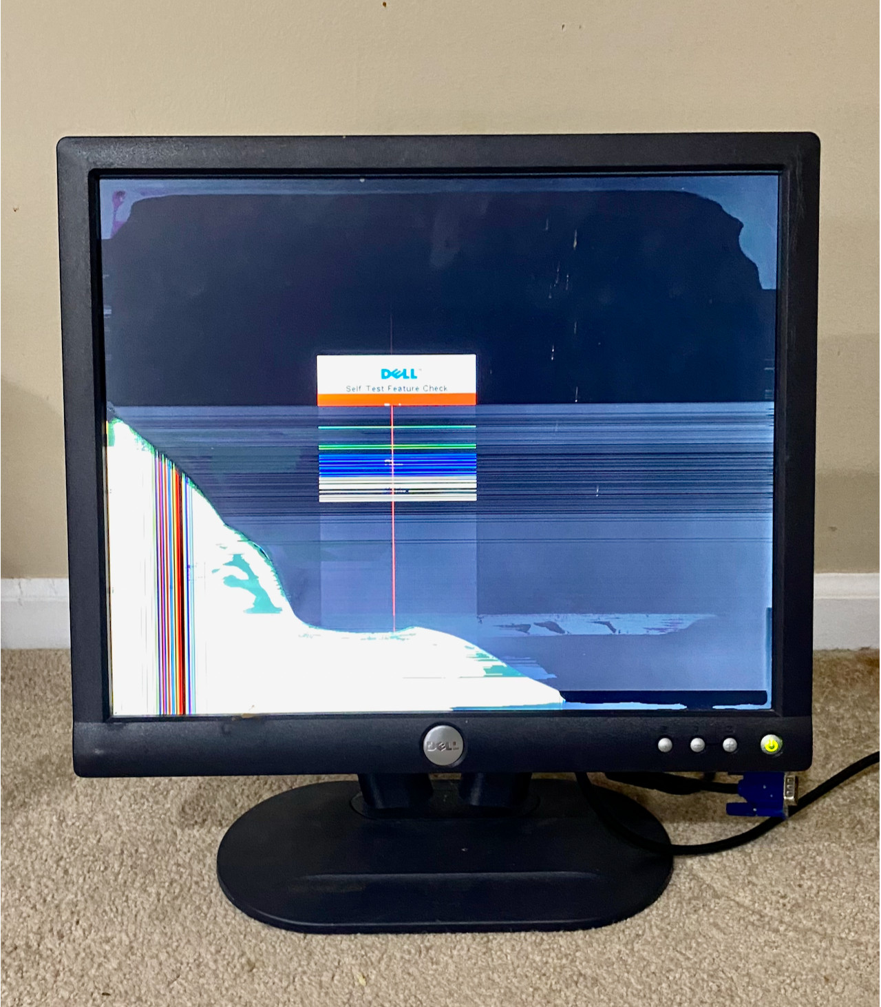 Dell E173FP 17 Inch LCD Computer Monitor VGA Black Powers On Display Issue Parts