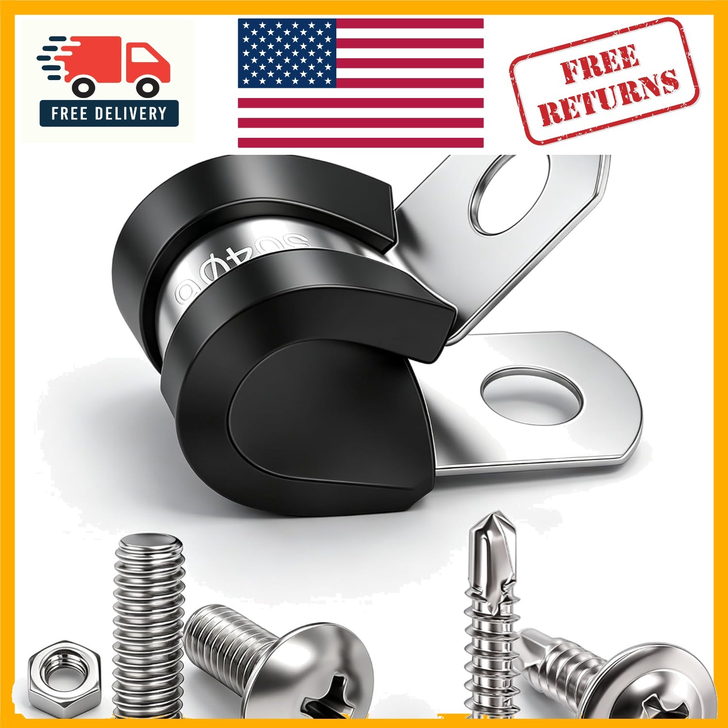 Heavy Duty 50PCS 1/4 Inch Cable Clamps - Rust Resistant with P-Shaped Design