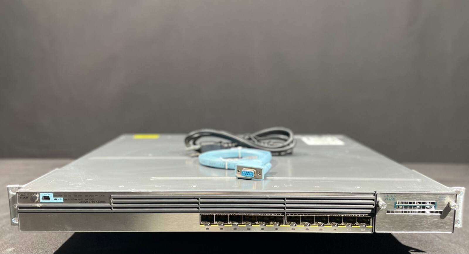 Cisco WS-C3750X-12S-S 12 Port SFP Gigabit IP Base Switch  -Same Day Shipping