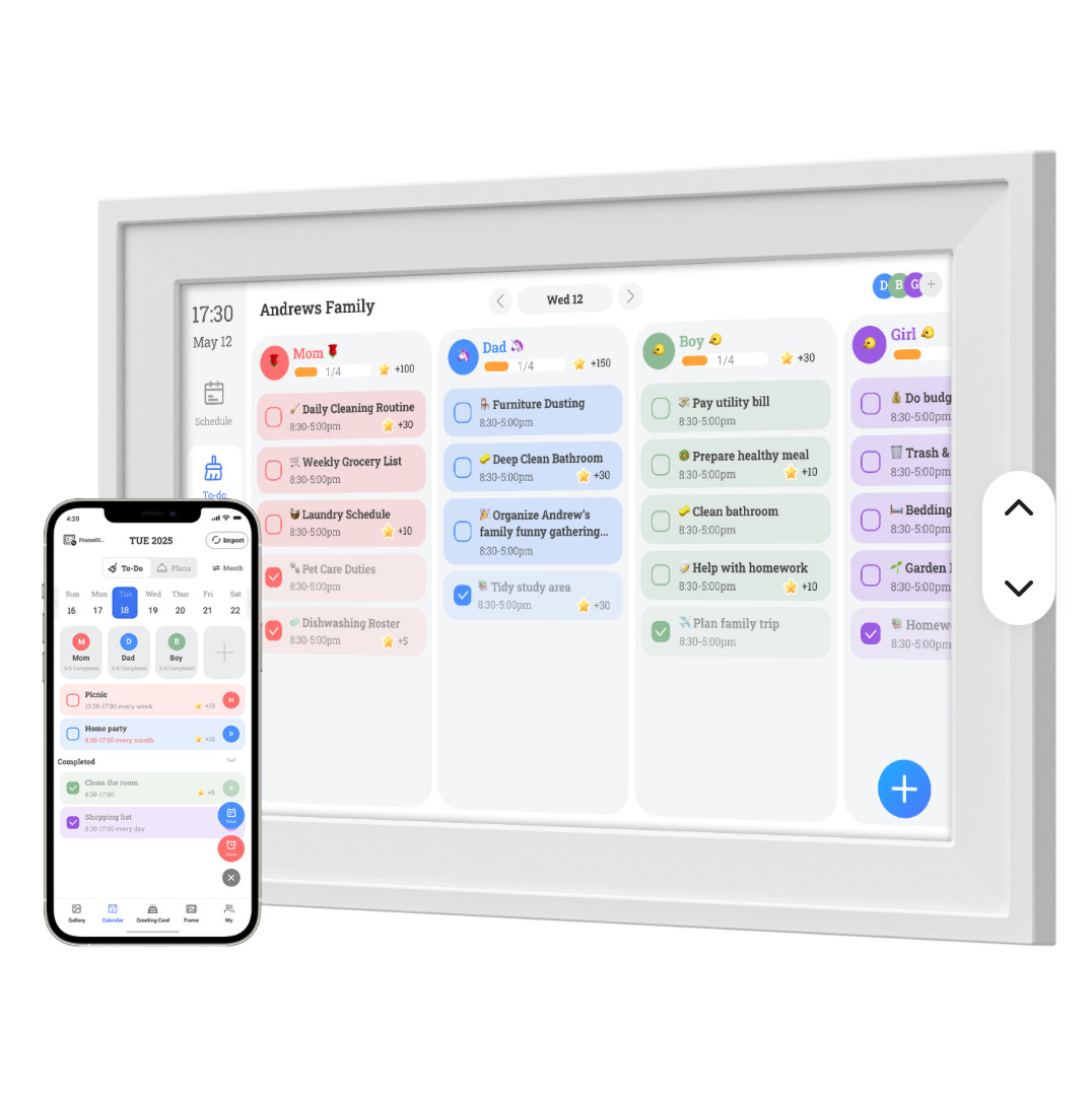 Large Smart Calendar, Touch Screen 21.5inch – Chore Chart & Planner 32GB