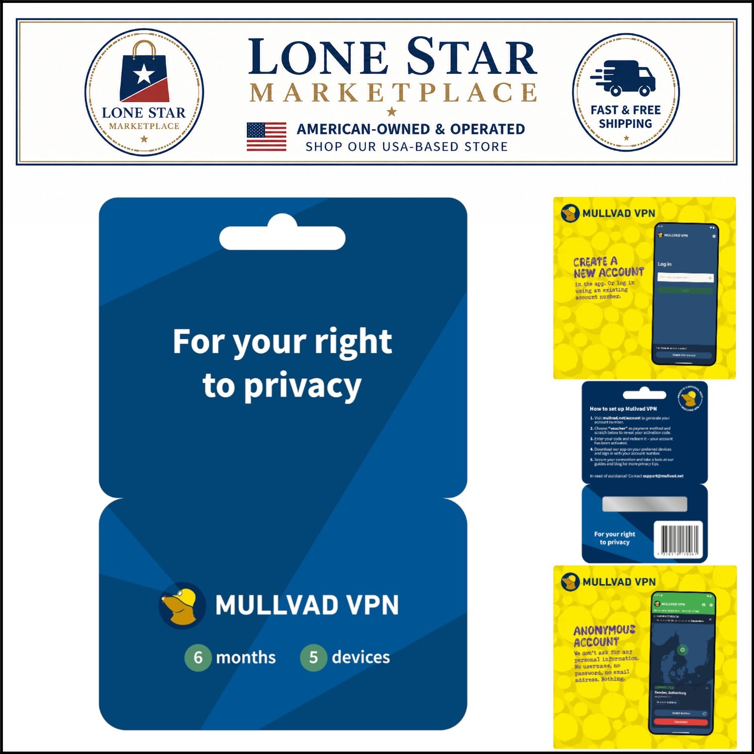 6- No-Log VPN Service for 5 Devices - Unmatched Privacy Protection